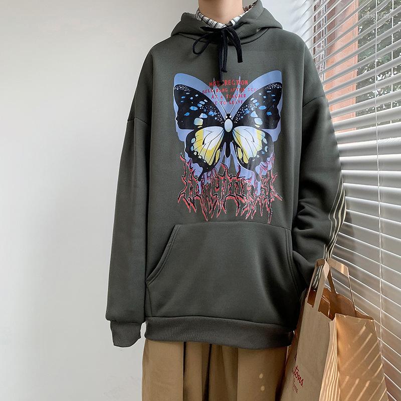 

Men's Hoodies Hoodie Men Hip Hop Butterfly Print Oversized Hooded Sweatshirt For 2022 Autumn Man Casual Streetwear Pullover, Black