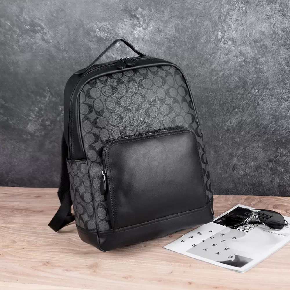 

mens leathers shoulder bags outdoor leisure printing backpacks street personality contrast color men handbag large capacity vertical fashion computer bag