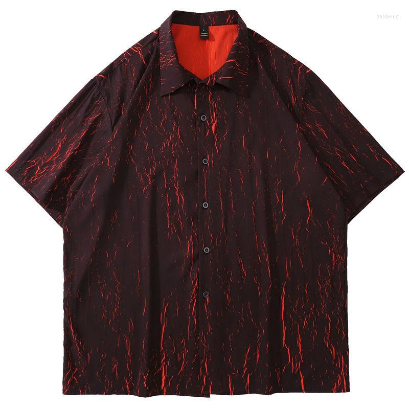 

Men' Casual Shirts 2022 Summer Fashion European And American Style Light Luxury Short-sleeved Men Women Street ShirtsBoutique, Red