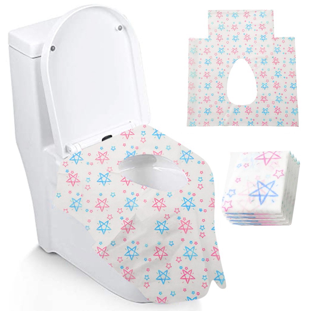 

10PC Portable Toilet Seat Cover Business Travel Disposable Waterproof Pad Mat 1223799