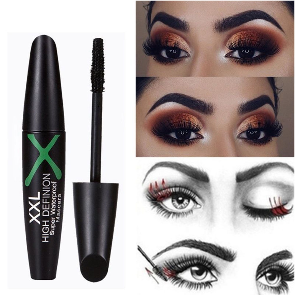 

4D Silk Fiber Eyelashes Lengthening Mascara Waterproof Long Lasting Lash Black Eyelash Extension Make Up 3D Mascara