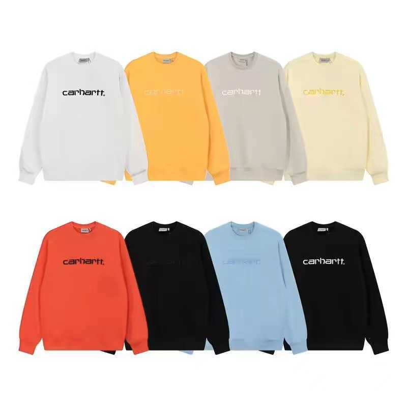 

0 2023 New Men' Hoodies Sweatshirt North America Brand Carhart Classic Scribble Alphabet Embroidery and Women' Loose Autumn Style Couple Crew Neck Sweater Hoodie, Light yellow