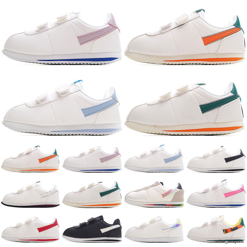 

2022 Classic Kids Retro Cortez Basic Running Jogging Shoes NYLON RM White Sneaker Toddler Royal Red Casual Forrest Gump Black Blue Runner 23-35, +bubble column