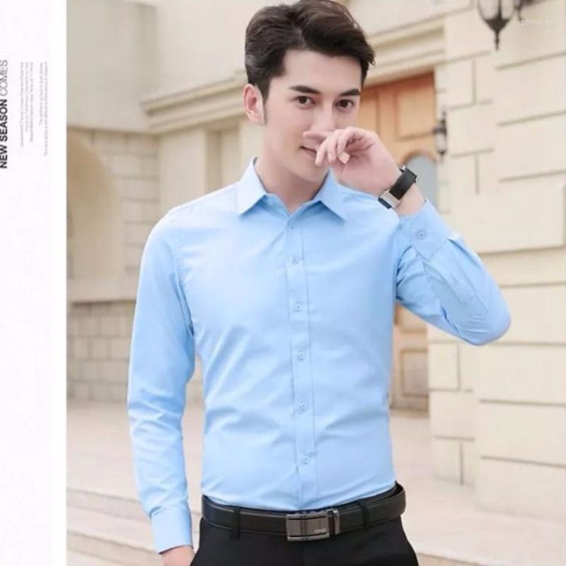 

Men' Dress Shirts Men' Oxford Slim Fit Shirt Brand Turndown Collar Long Sleeve Chemise Homme Casual Buisness Office Men Black Q191, Hei