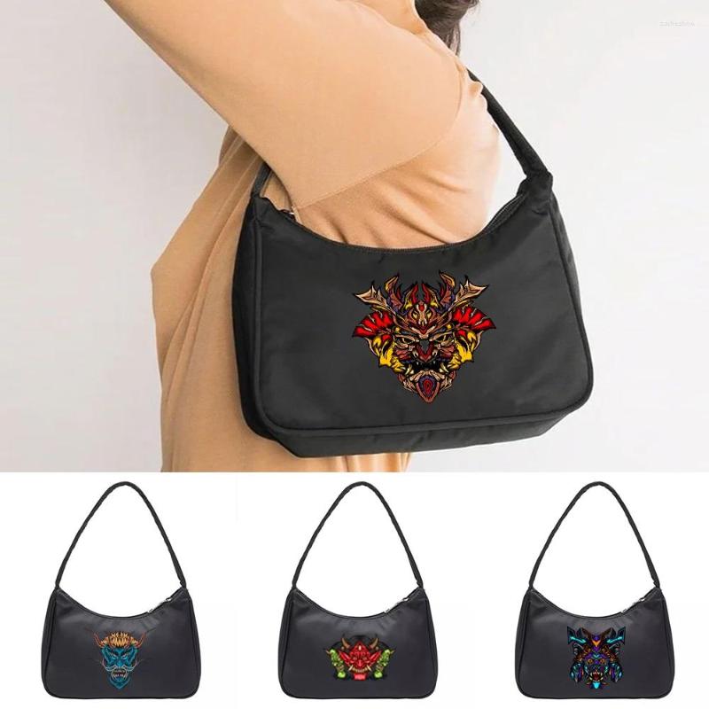 

Evening Bags Fashion Exquisite Shopping Bag Retro Casual Women Totes Mini Underarm Shoulder Female Handbags Monster Printed Small Pouch, Black