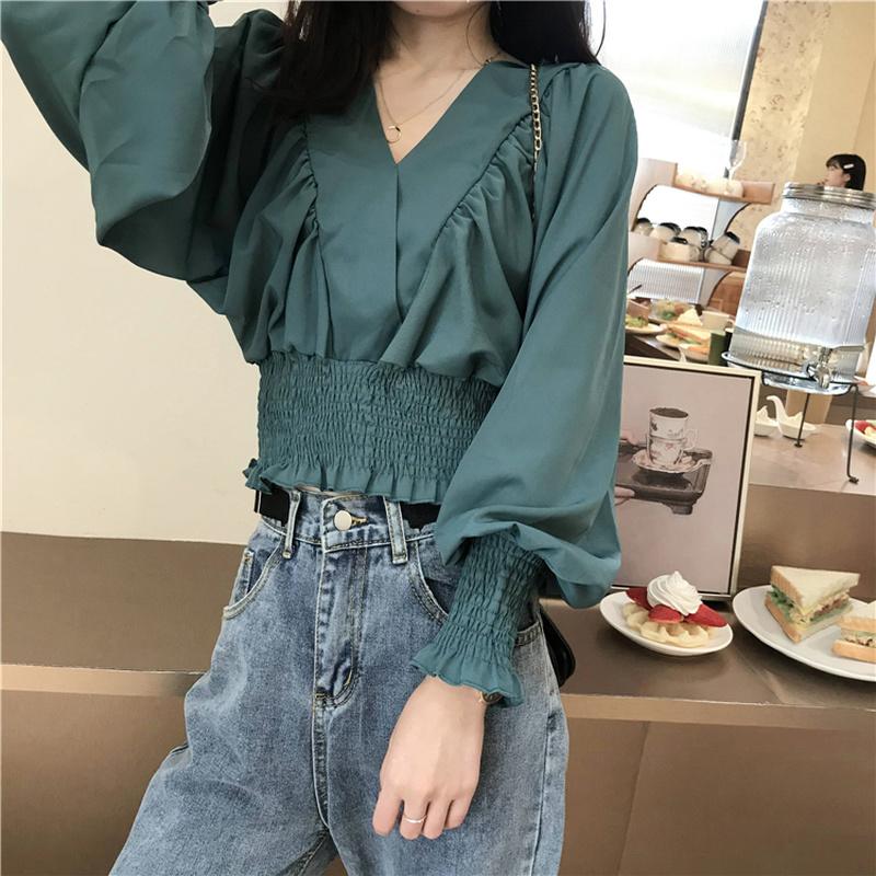 

Women's Blouses & Shirts Heydress Elegant Blouse Women Long Sleeve Chiffon Bandage Female Office Lady Korean Top Autumn Clothing, Brown blouse