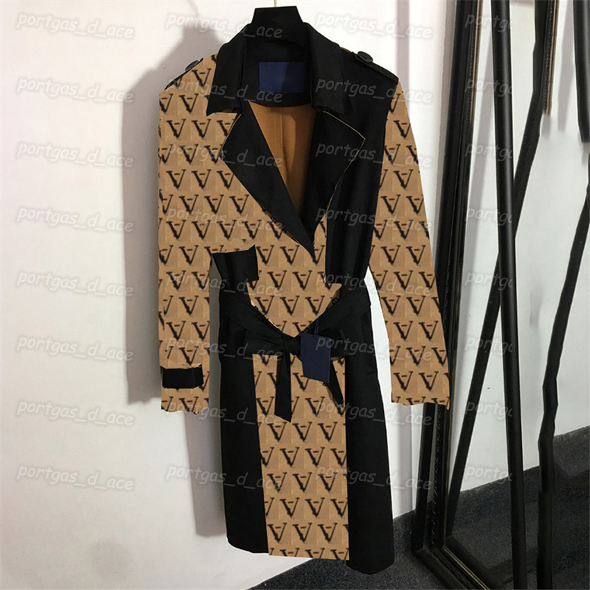 

Letters Flower Women Coat Vintage Suede Trench Coat Winter Spring Street Style Coats, Khaki with label 20225735
