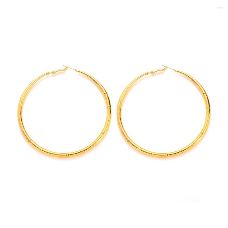 

Hoop Earrings PAIR OF BIG GOLD PLATED LARGE CIRCLE CREOLE CHIC HOOPS GIFT UK