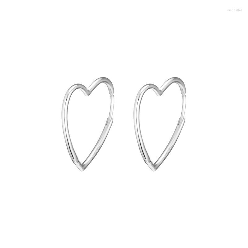 

Hoop Earrings Large Asymmetric Hearts Of Love Friends Real Sterling Silver Jewelry For Women