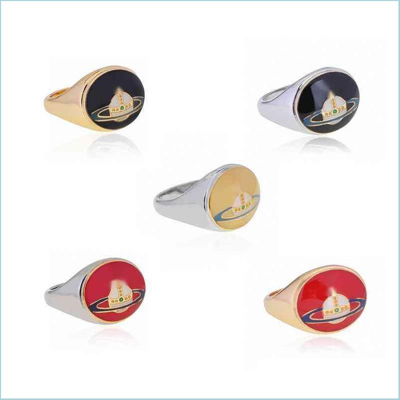 

Band Rings Selling Vw Designer Ring Vivi Enamel Rings Fashion Punk Style Jewelry Men And Women Retro Accessories Valentines Day Gift Dhk4I