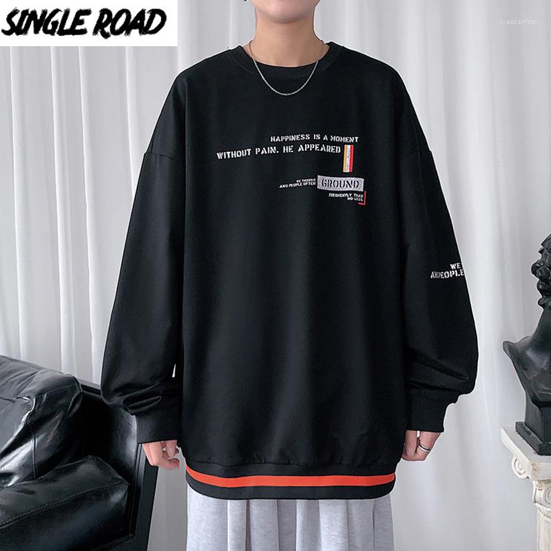 

Men's Hoodies SingleRoad Mens Crewneck Sweatshirt Men 2022 Spring Print Patchwork Oversized Harajuku Japanese Streetwear Black Sweatshirts, Grey hoodie men