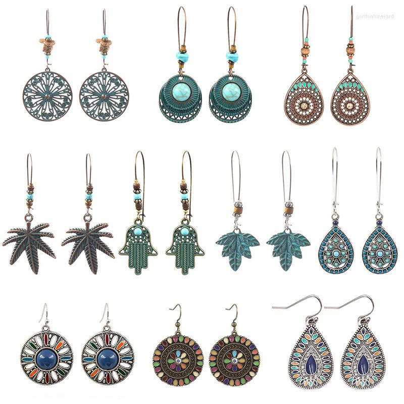 

Dangle Earrings Fashion Vintage Women Leave Ethnic Geometric