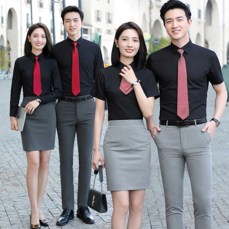 

Work Clothes Own Bamboo Fiber Busin Men'' Profional Suit Long and Short Sleeve Formal Shirt Embroidery, Short sleeved men's white shirt