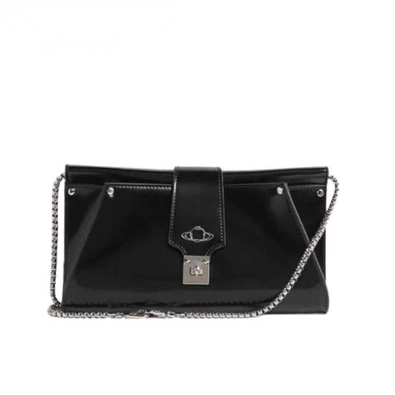 

Luxury Chain Shoulder Bag Women Saturn Splicing Crossbody Bags Vivi Designer Messengerbag Fashion Handbag Lady Square Flip Purse 01585, Black