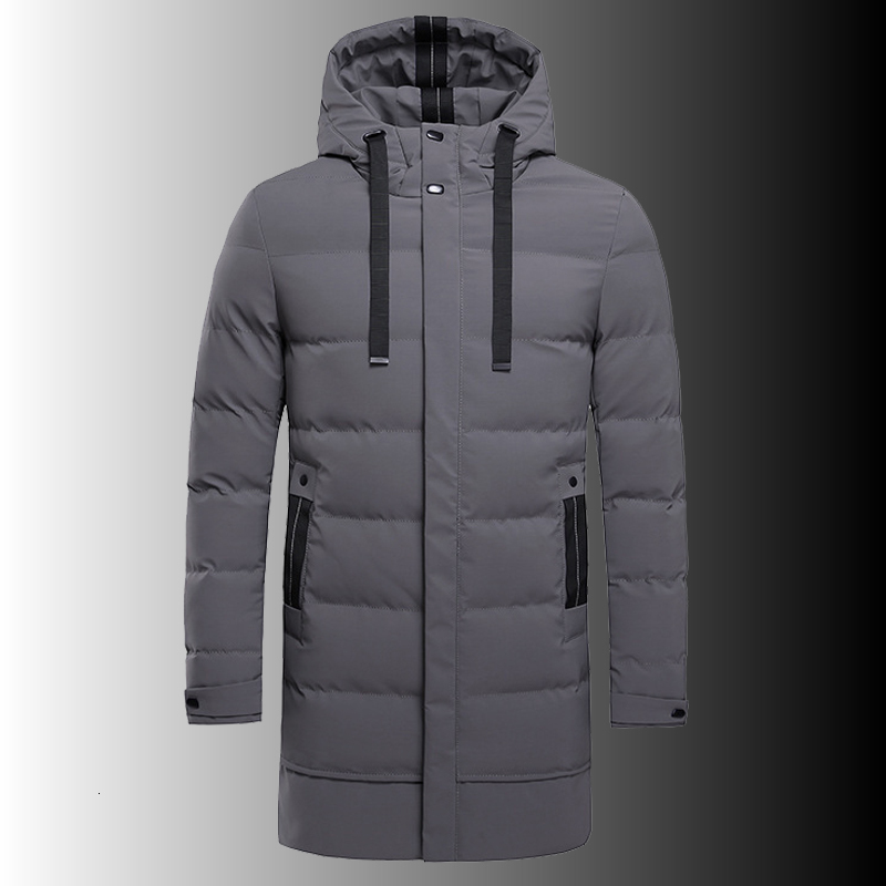 

Men's Down Parkas Winter Long Thick Jacket Warm Hood Male Autumn Outwear Coats Outfits Classic Windproof Pocket Cotton Parka 221207, Black