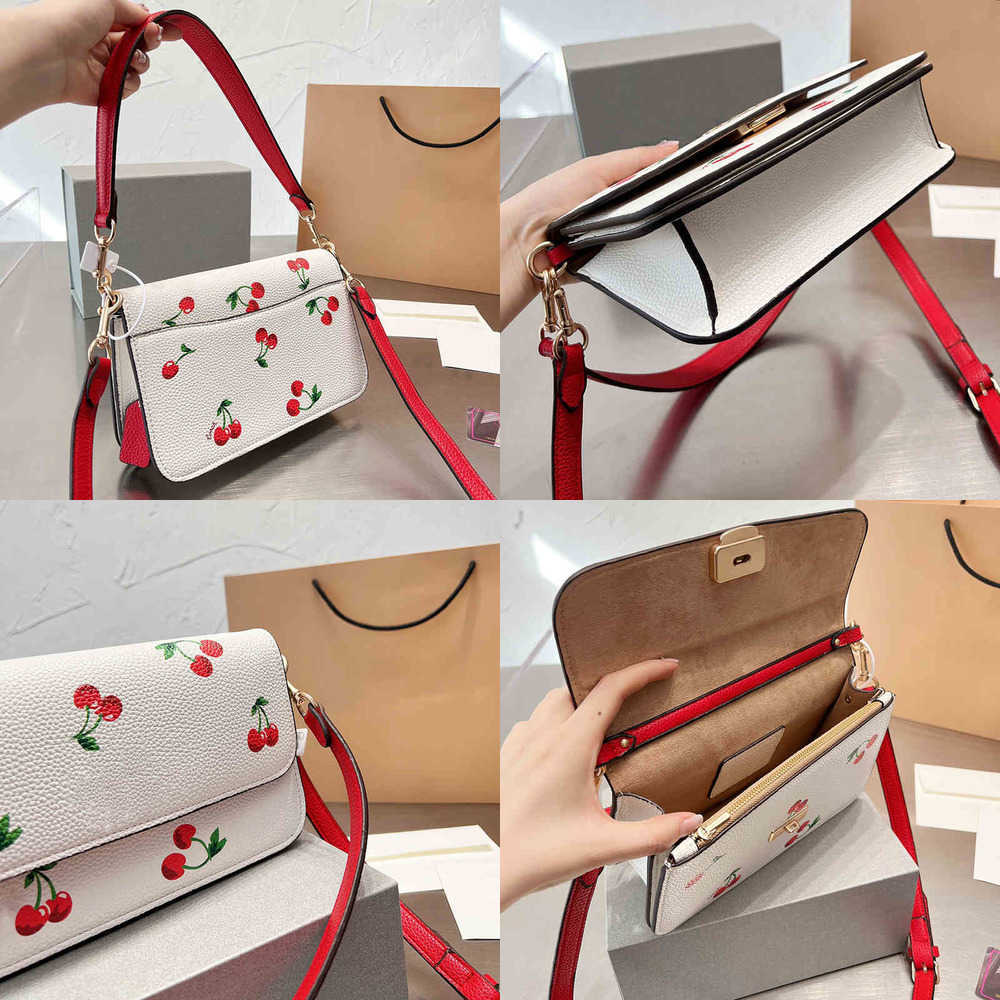 

Evening Bags Shoulder Crossbody For Women Totes New Cherry Pattern Leather Designer Handbags Messenger Purses Ladies Wallets 220625, Co 1