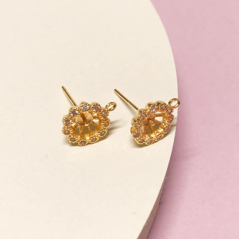 

Stud Earrings 25 Silver Pin Inlaid Zircon Round Diy Jewelry Accessories For Women