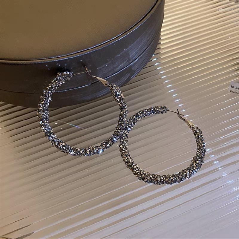 

Hoop Earrings Punk Black Color Exaggerate Big Circle Simple Party Round For Women Femme Jewelry Wholesale