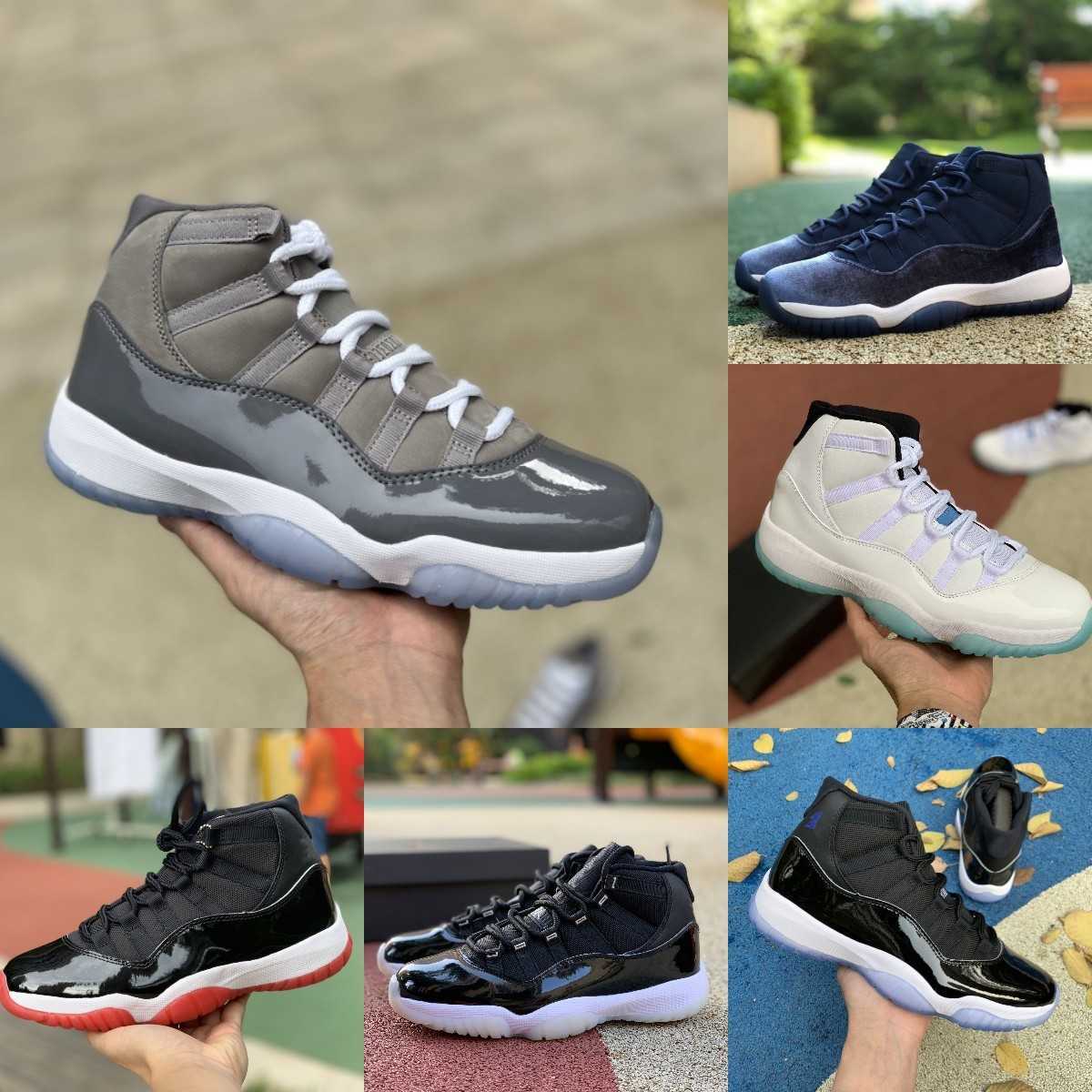 

2023 OG Jumpman Jubilee 11 11s High Basketball Shoes Mens Women COOL GREY Legend Blue Midnight Navy Playoffs Bred Space Jam Gamma Blue Easter, Cool grey-001