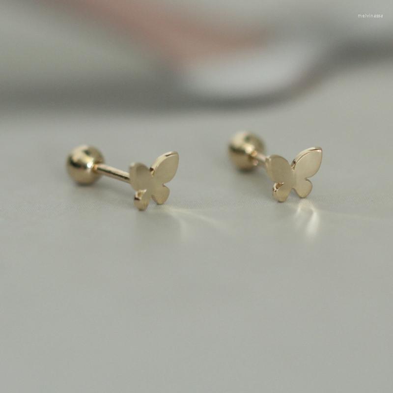 

Stud Earrings GOLDtutu 2022 Butterfly 9k Pure Gold Screw Back Fashion Jewelry For Women High Quality Gift