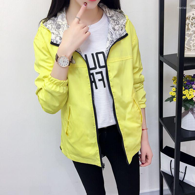 

Women' Trench Coats Spring Autumn Loose Female Windbreaker Coat Casual Tops Jacket Women Hooded Two Side Wear Outwear, Black