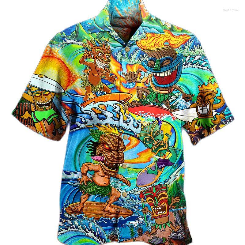 

Men's Casual Shirts Men's Shirt Hawaiian 3D Maya Harajuku Print Short Sleeve Cuban Top Oversized Beach Bar Outfit Summer Vacation Men, Zhx012461a01