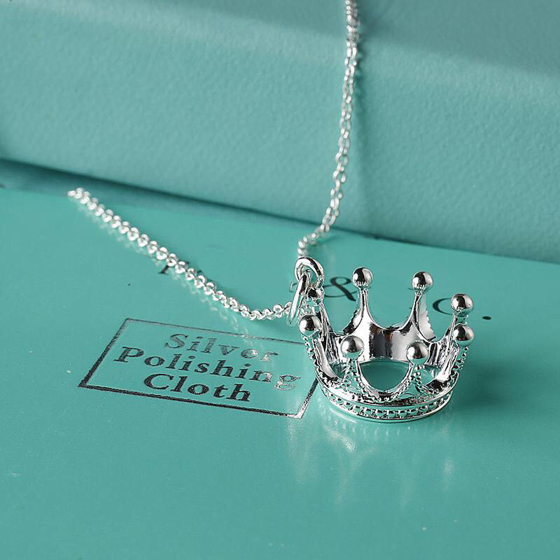 

925 Sterling Silver Women's Necklace Crown Pendant Designer Jewelry Necklace 2023 New Fashion Christmas Gift