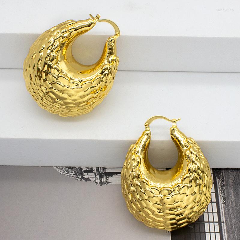 

Hoop Earrings Women Crocodile Bag Pattern Golden Female High Quality Copper Large Style Stereoscopic Classic Party Gift