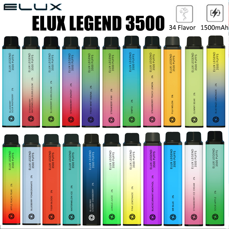 

Elux Legend 3500 Puffs Battery Disposable Vape Pen 2% E Cigarette 34 Flavors Bulit in 1500mAh battery Vaporizer Stick 10ml Pre Filled Cartridge Device