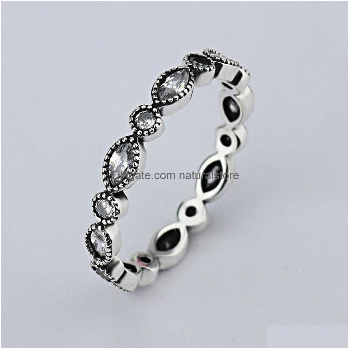 

Band Rings Wholesale New European Retro Diamond 925 Sier Signature Pave Round Ring Fit Pandora Cubic Zirconia Anniversary Jewelry Fo Dh8W4