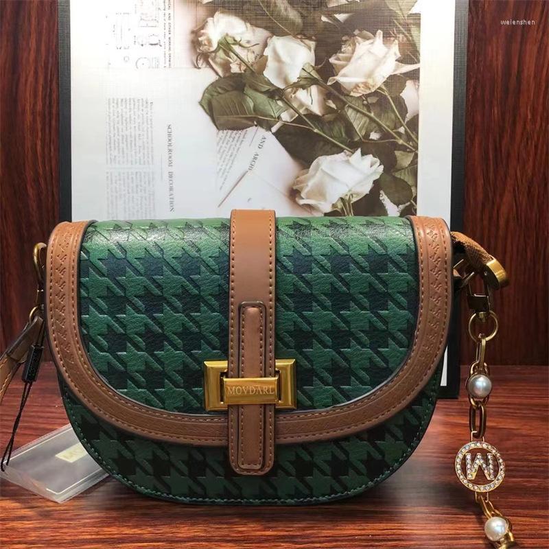 

Evening Bags 2023 Fashion Genuine Leather Single Shoulder Messenger Handbags Designer Women Classic Contrast Color, Green