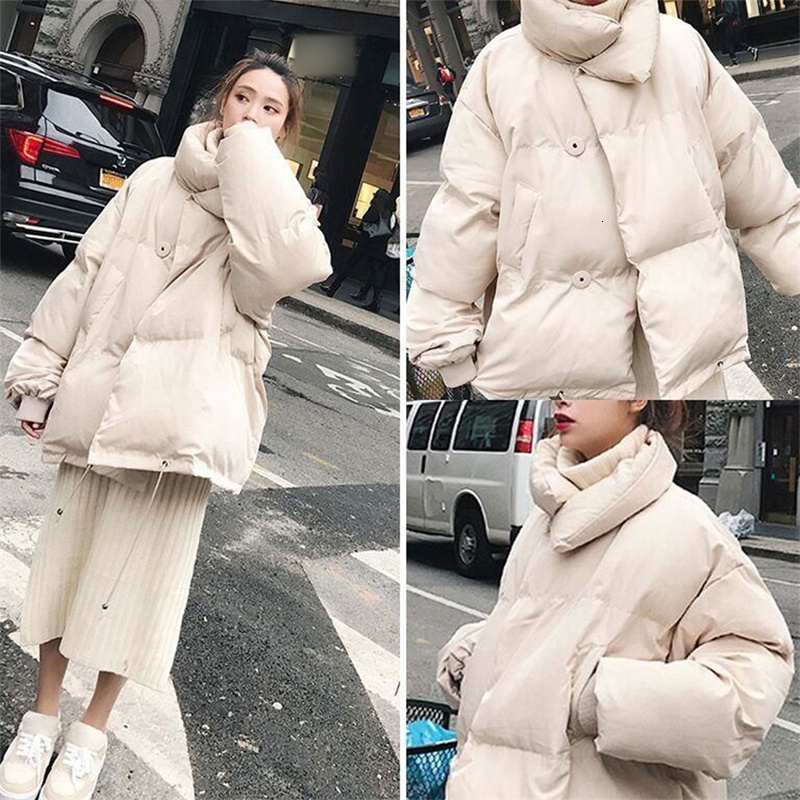 

Women's Down Parkas Winter Thick Warm Short Fashion Loose Coats Jackets Outwear Elegant Cotton Female Ladies 221207, Beige
