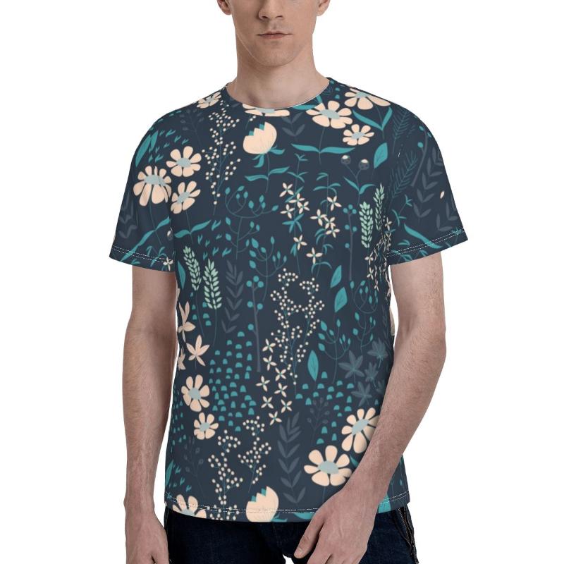 

Men' T Shirts Flower Garden Bohemian Shirt Leaves Awesome Polyester Beach T-Shirt Short Sleeve Print Tee Oversized Mens, Picture shown