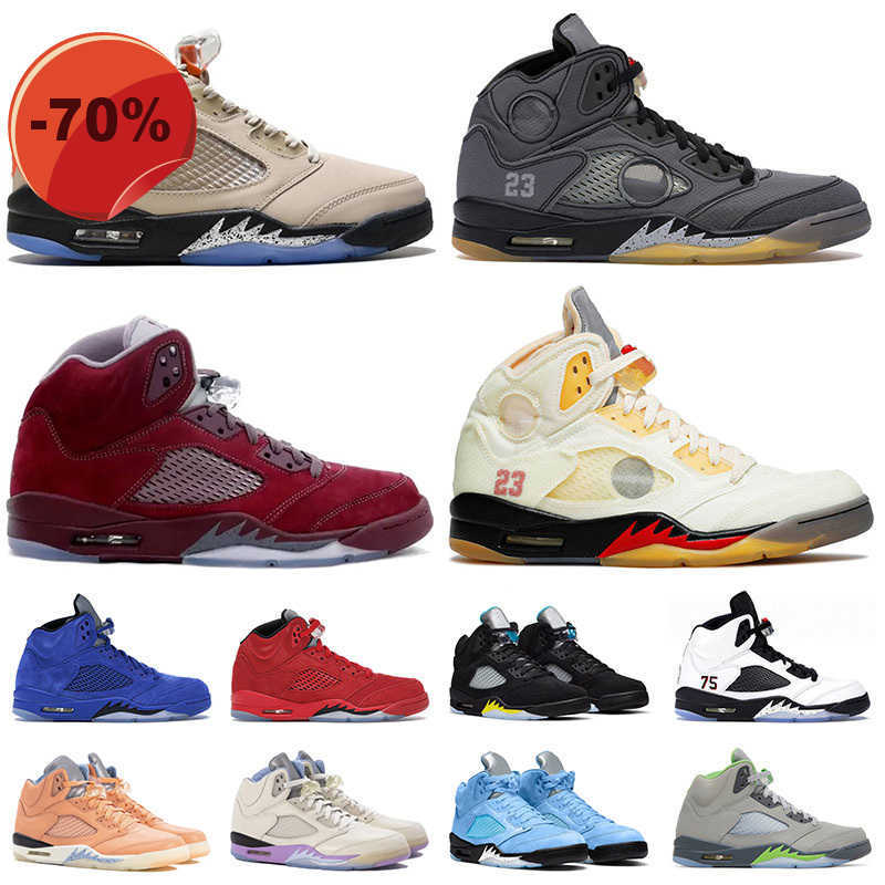 

High shoes Jumpman 5 5S v Basketball Shoes Offs White Mens Burgundy Marquette DJ Khaled Gators Black Muslin Fire Red Designer Expression Low PSGs, B1 40-47 new fire red
