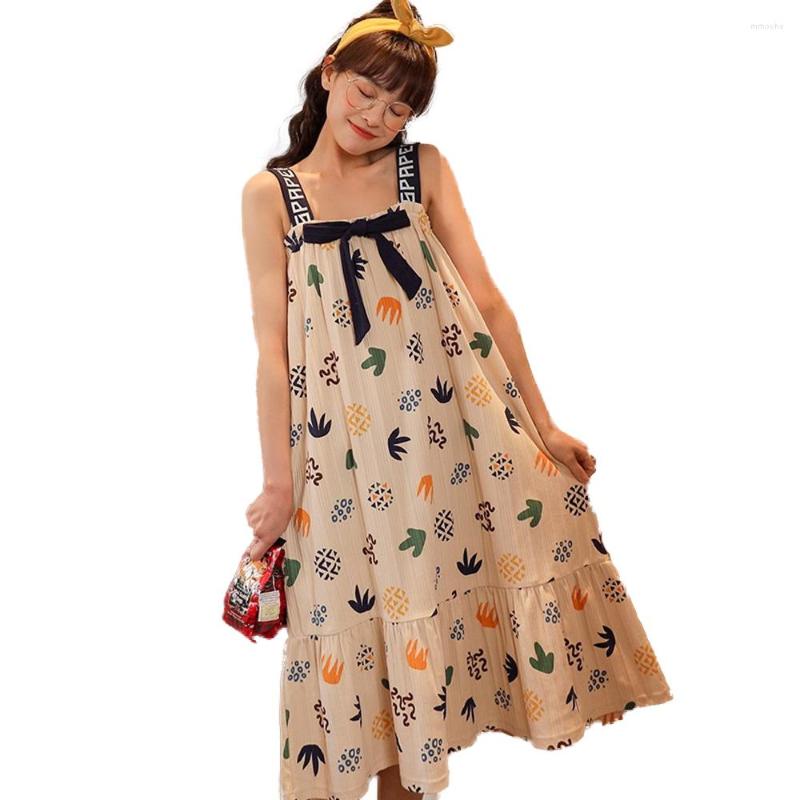 

Women's Sleepwear Women's Pajamas Nightgown Dress Sleeveless Cartoon Loose Casual Home Clothes, B76-5