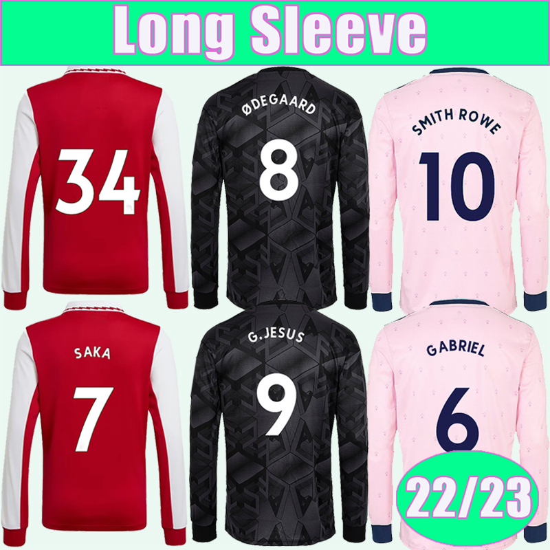 

22 23 SAKA PEPE Mens Soccer Jerseys GABRIEL TIERNEY WHITE G. JESUS Home Red Away 3rd Long Sleeve Football Shirts Adult Uniforms, Cx9547 22 23 home no patch