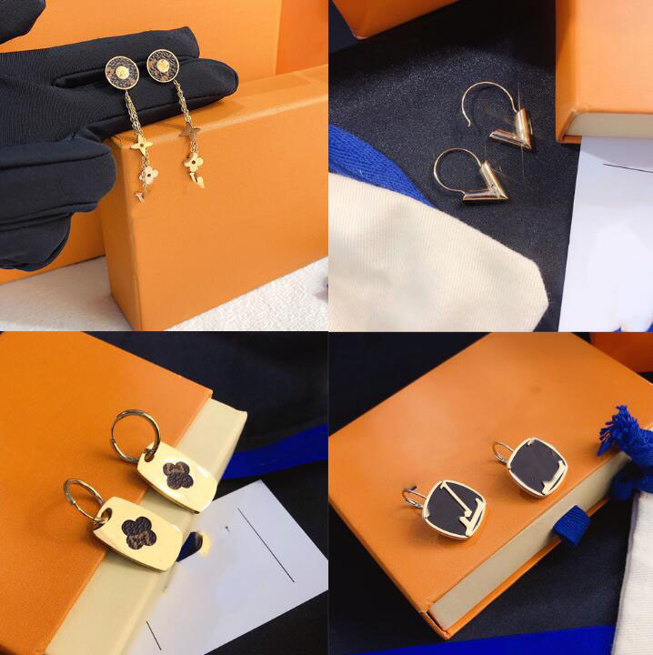

Brass Brand Designer Stud Classic Letter Earrings Fashion Copper Women's Jewelry Accessories Wedding Wholesale
