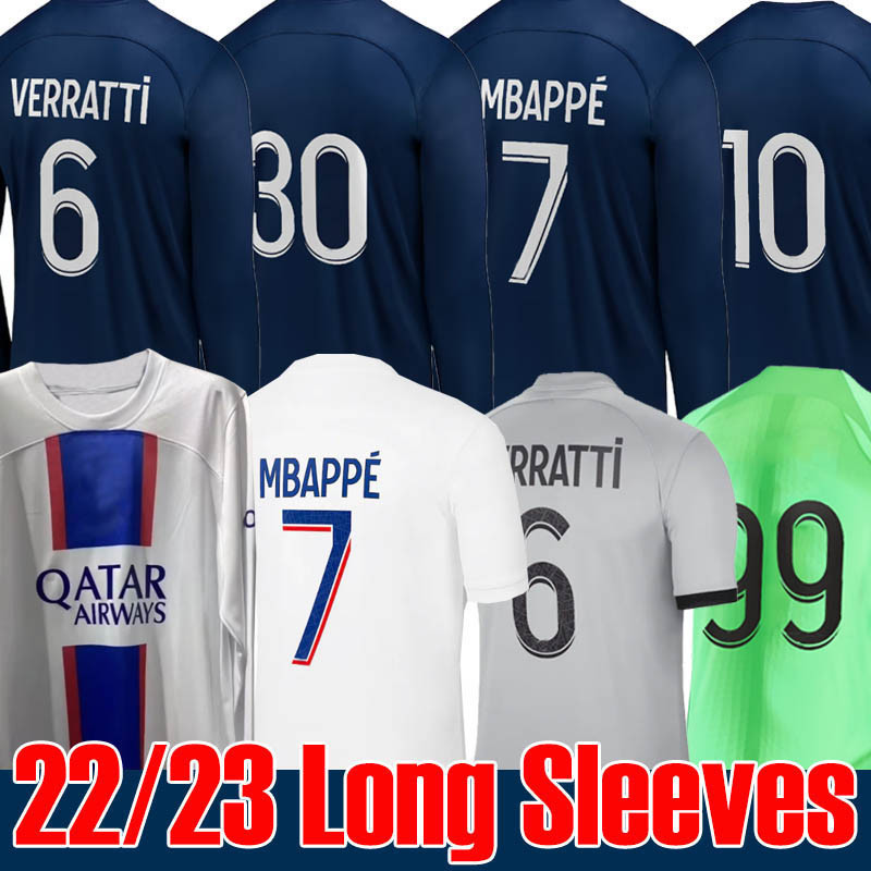 

22 23 PLAYER #30 #10 soccer jerseys #7 MBAPPE HAKIMI SERGIO RAMOS WIJNALDUM Maillots pSGS football shirt 2022 2023 Men enfants maillot de foot long sleeves jersey, 22 23 home