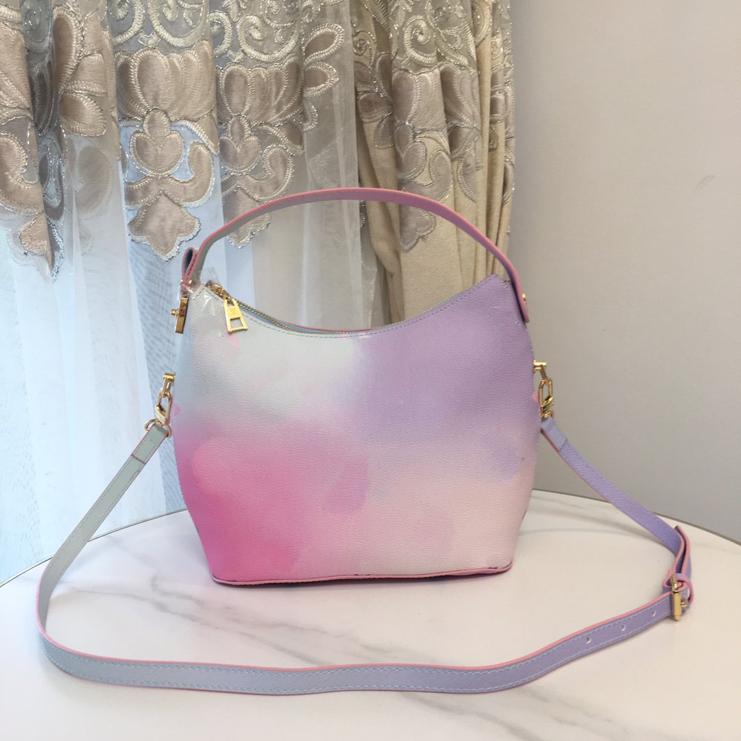 

speedy bag Sunrise Pastel Onthego Totes Colorful Womens Designer Shoulder Handbag Purse SPRING Pink Coated Canvas Cross Body, 24*22*13cm