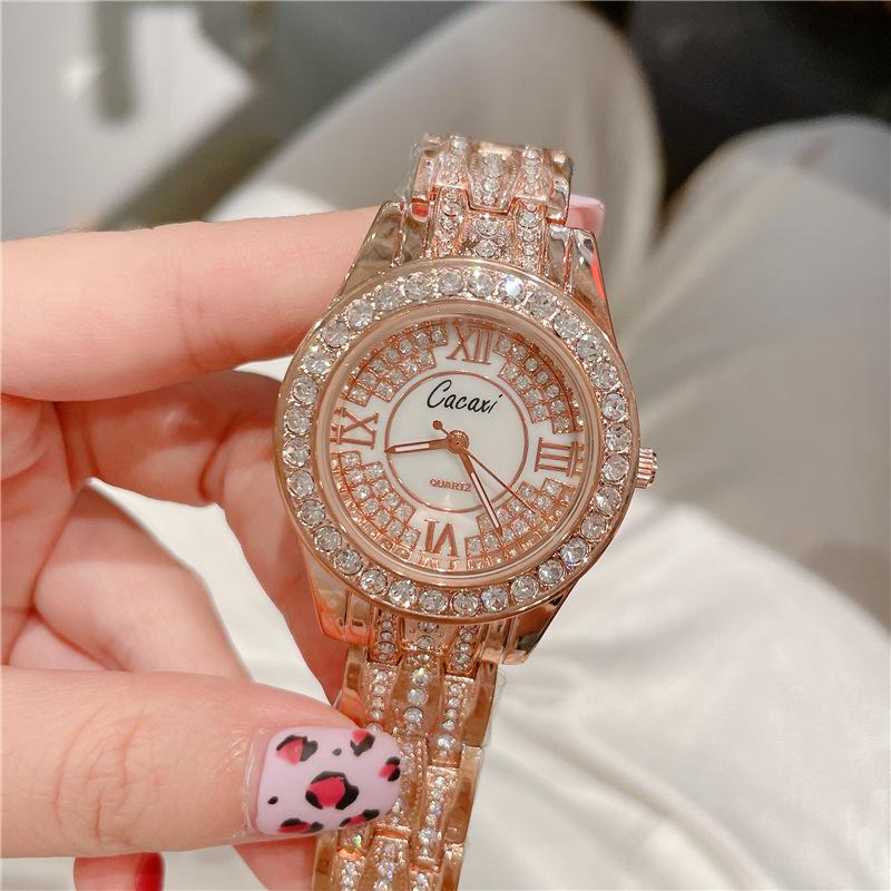 

Wristwatches Rose Gold Red Luxury Quartz Women Watch Waterproof Steel Watches Ladies Clock Relogio Feminino