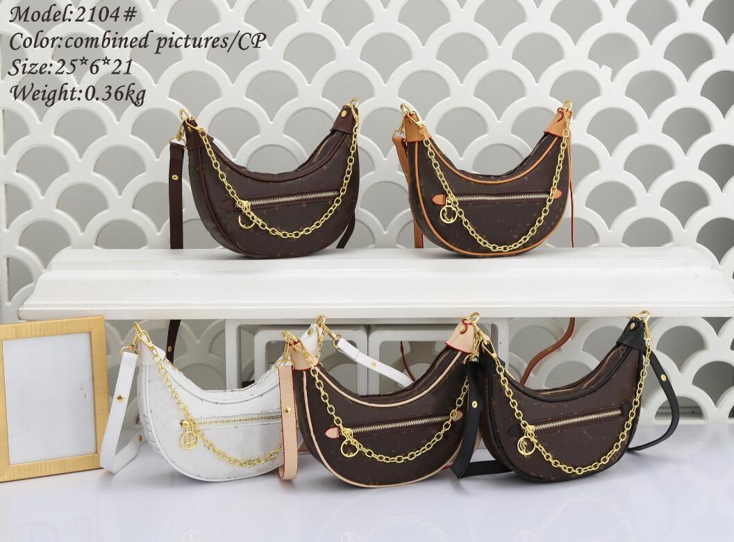 

LOOP Half-moon Hobo bag Croissant tote handbag Shoulder CrossBody Bag luxury designer women Monograms leather Purse Loops Chain Wallet Axillary Package M81098, Extra freight
