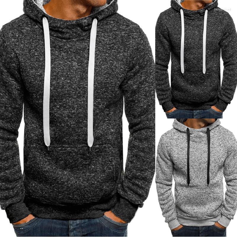 

Men's Hoodies Fashion Men Solid Color Hoodie Casual Hoodiee Coat Sweatshirts Pullover For Male 2 Colors, Gray