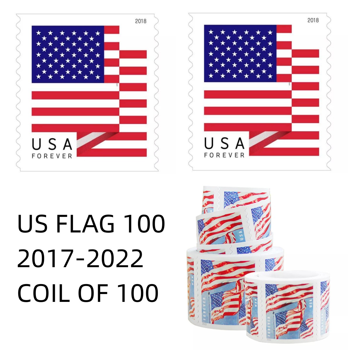 

Stamps Us Flag Postal Mailing Stamp First Class Roll Of 100 For Invitation Envelopes Letters Postcard Mail Supplies Drop Delivery Otnij