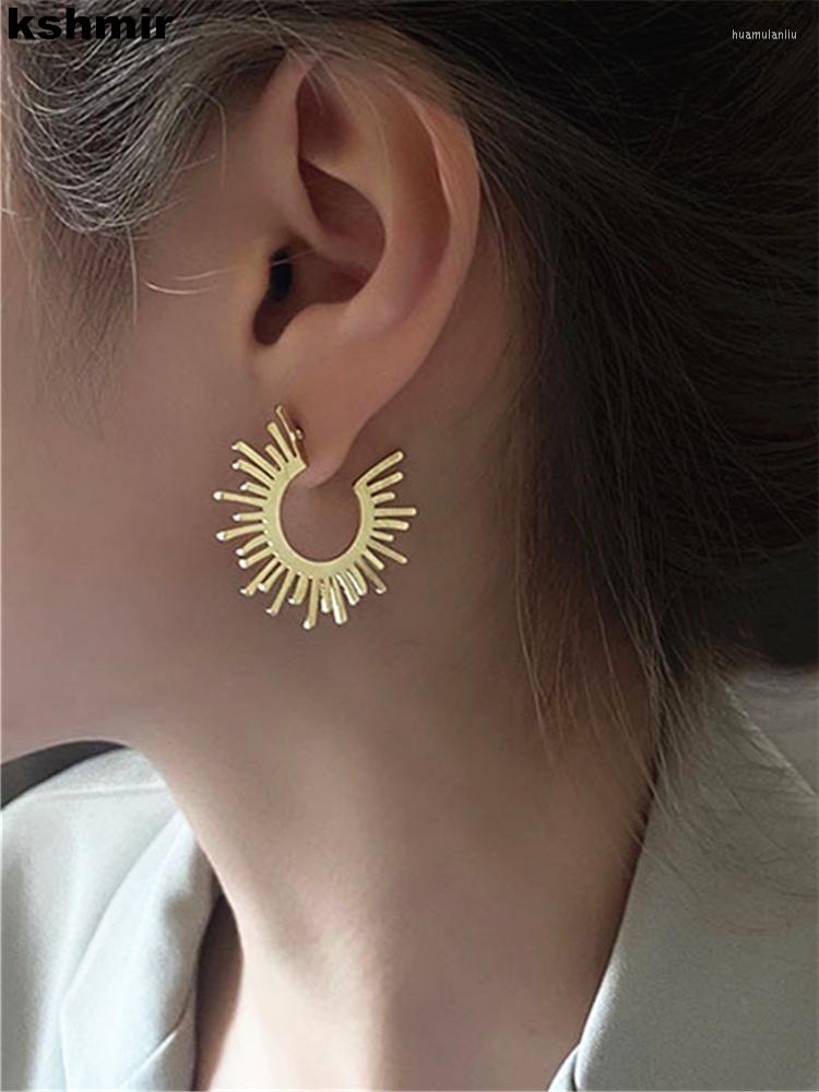 

Dangle Earrings Kshmir 2022 Fashion European And American Sun Flower Female Simple Temperament Gold