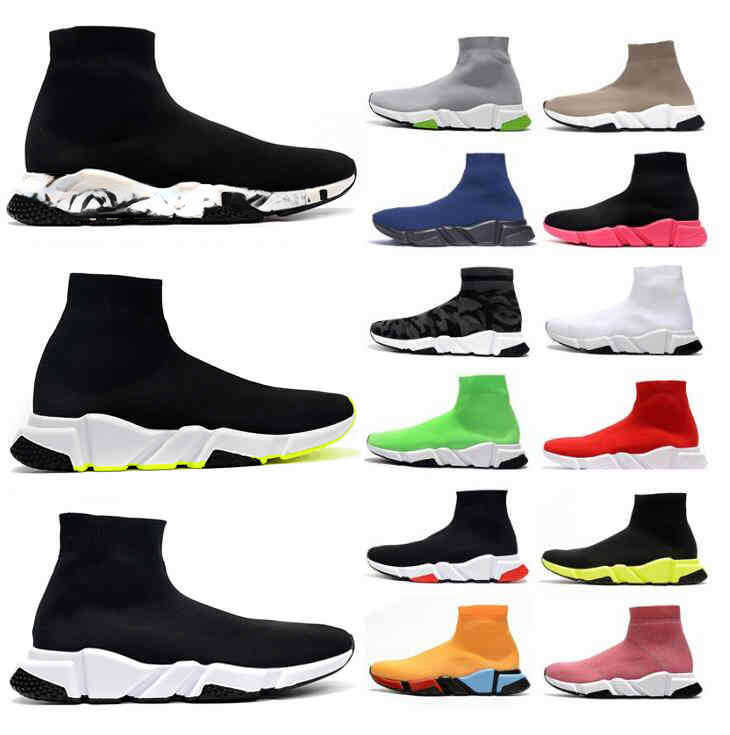 

Shoes Paris designer sock speed runner 1.0 lace-up shoes casual women men runners sneakers socks boots platform Stretch Knit trainers, 14