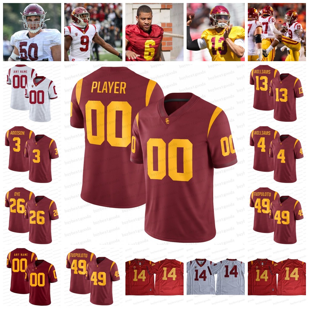 

Custom USC Trojans Football Jersey 8 Iman Marshall Amon-Ra St. Brown Palaie Gaoteote IV JT Daniels Stephen Carr Olaijah Griffin Austin Jackson Any Name Number Stitched, Any name any number