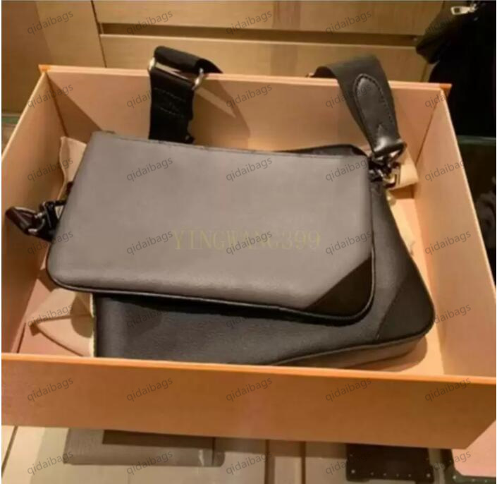 

2023 lmen shoulder bags man briefcase leather Crossbody bag totes Messenger bags wallet Satchel ha, 6 white and silver flowers