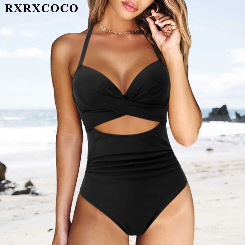 

Swim Wear RXRXCOCO One Piece Swimsuit Swimwear Women 2022 Black Monokini Swimsuit Plus Size Push Up Bathing Suit Sexy High Waist Bodysuit T221208