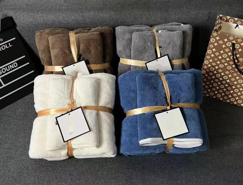 

Luxury Fashion Face Bath Towel Set 2 Pieces Sets Designer Coral Velvet Towels Unisex Absorbent Baby Men Womens Wash Cloths Towel, Aspic