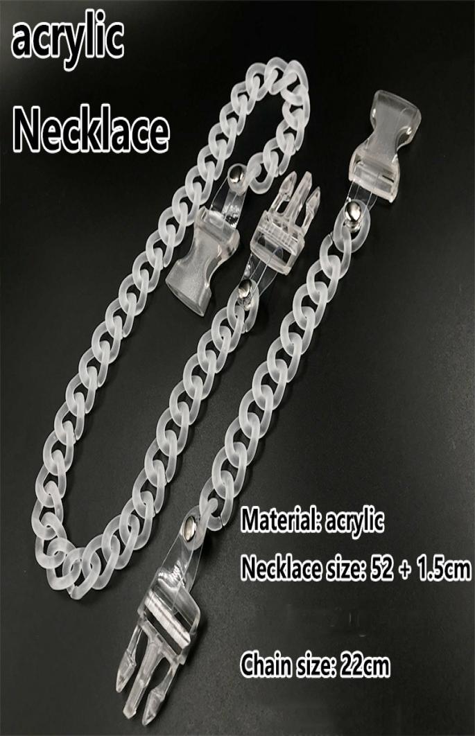 

Mens Hip Hop Acrylic Chain Necklace Bohemian Summer Plastic Clear Chain Choker Collar Buckle Link Necklaces for Men Women Statemen4884965
